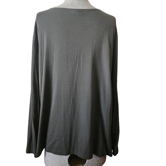 Hunter Green Stretch Long Sleeve Top Size 2X - Picture 2 of 4